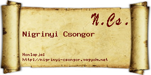 Nigrinyi Csongor névjegykártya